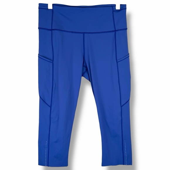 lululemon Fast and Free High Rise *Nulux 19” Leggings Tights Crops Moroccan Blue - Picture 4 of 8